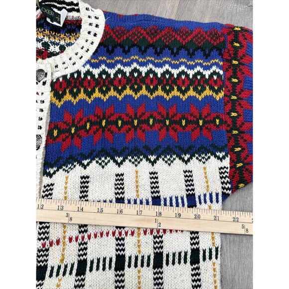 Bushwacker VINTAGE Size Large Chunky Knit 90’s Button Down Cardigan USA - Picture 9 of 11